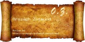 Országh Zotmund névjegykártya